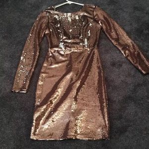 Charlotte Russe gold sequin dress